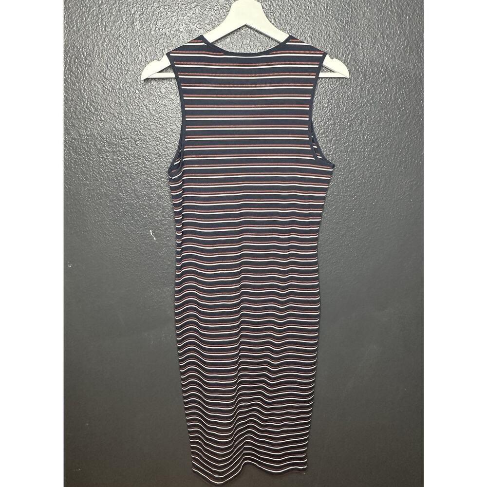 Athleta Navy Blue/Multicolor Sunstream Striped Midi Dress Women's Size Small - Picture 4 of 5